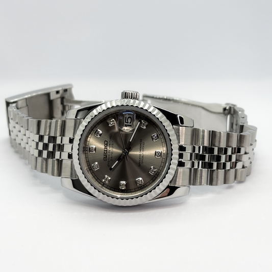 Seiko Datejust Silver Diamond Dial